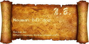 Neuman Bódog névjegykártya